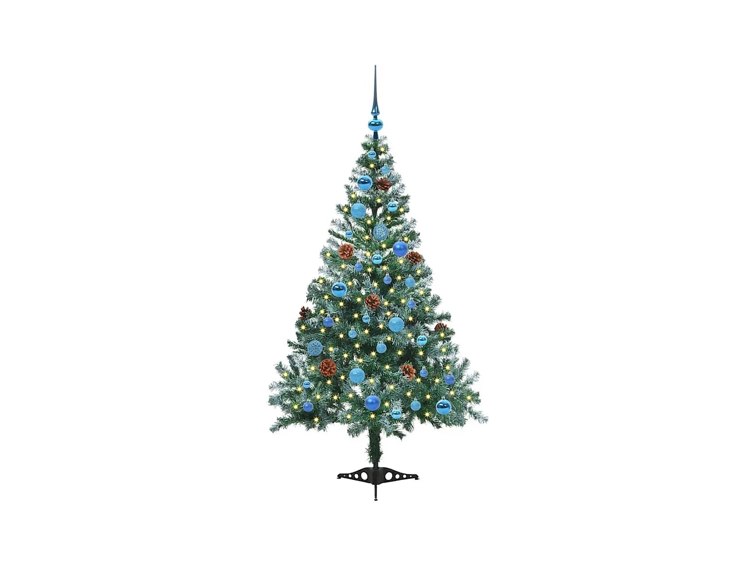 Árvore de Natal Artificial com 150 LEDs Verde 150 cm PVC e Aço