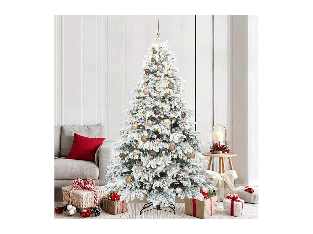Kunstkerstboom met 300 LED met standaard Groen 210 cm PE en PVC
