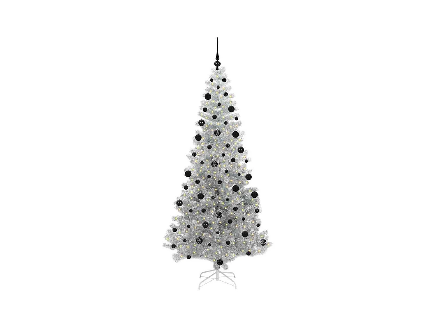 Árvore de Natal com 300 LEDs com suporte Prateado 210 cm PET