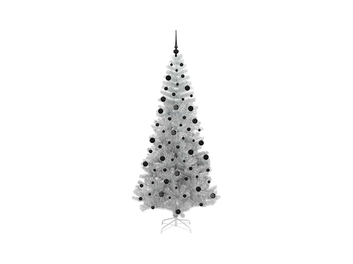 Árvore de Natal com 300 LEDs com suporte Prateado 210 cm PET