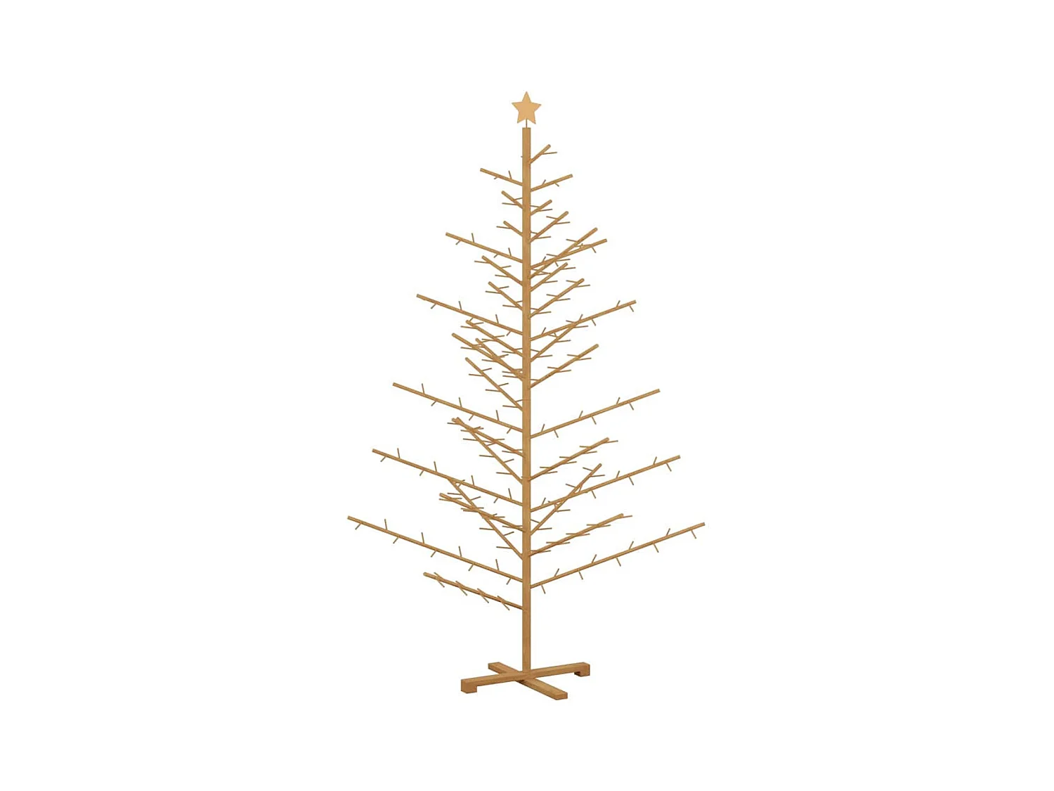 Arbre de Noël en bois Marron 210 cm Bois massif en pin