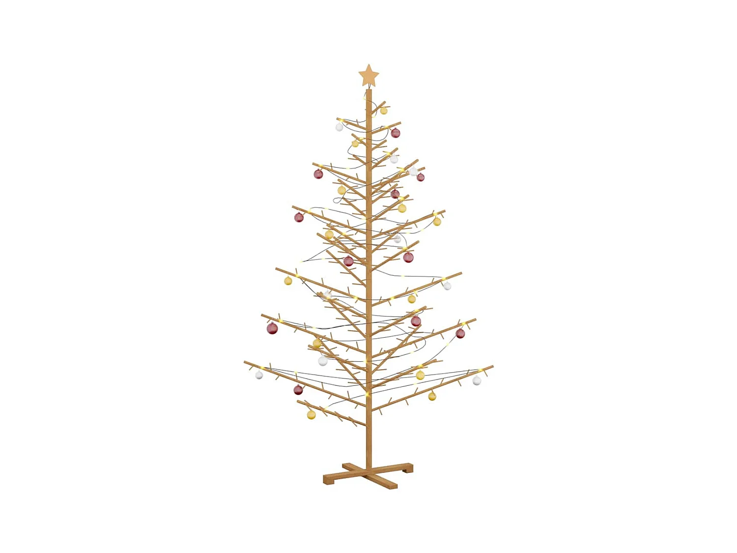 Arbre de Noël en bois Marron 210 cm Bois massif en pin