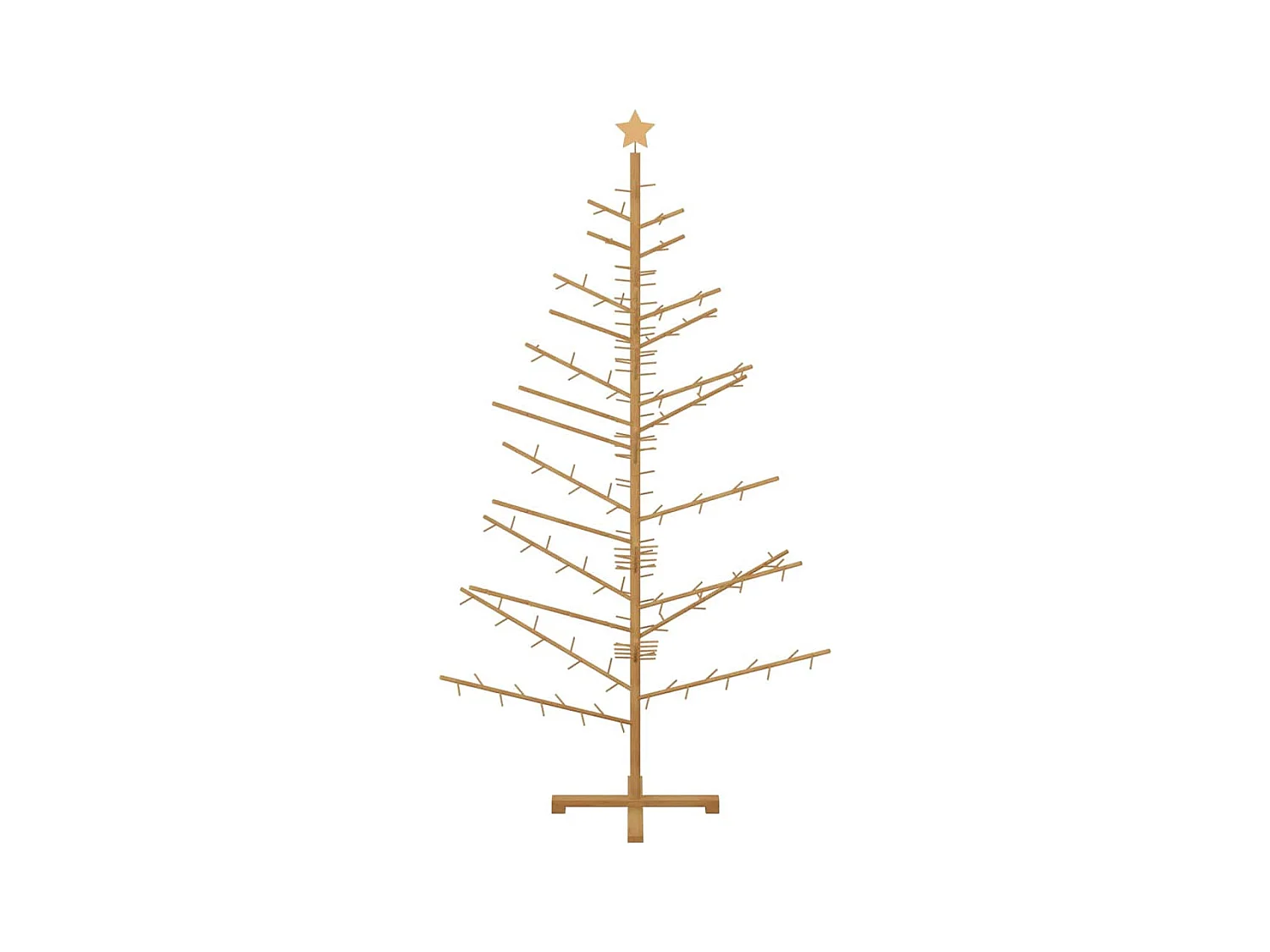 Arbre de Noël en bois Marron 210 cm Bois massif en pin