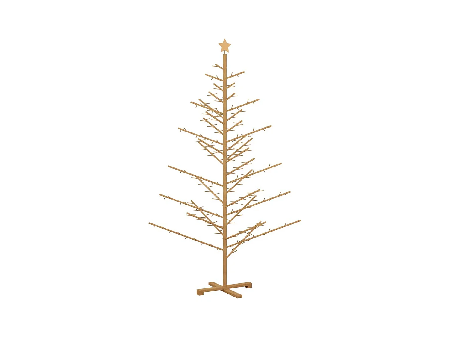 Arbre de Noël en bois Marron 210 cm Bois massif en pin