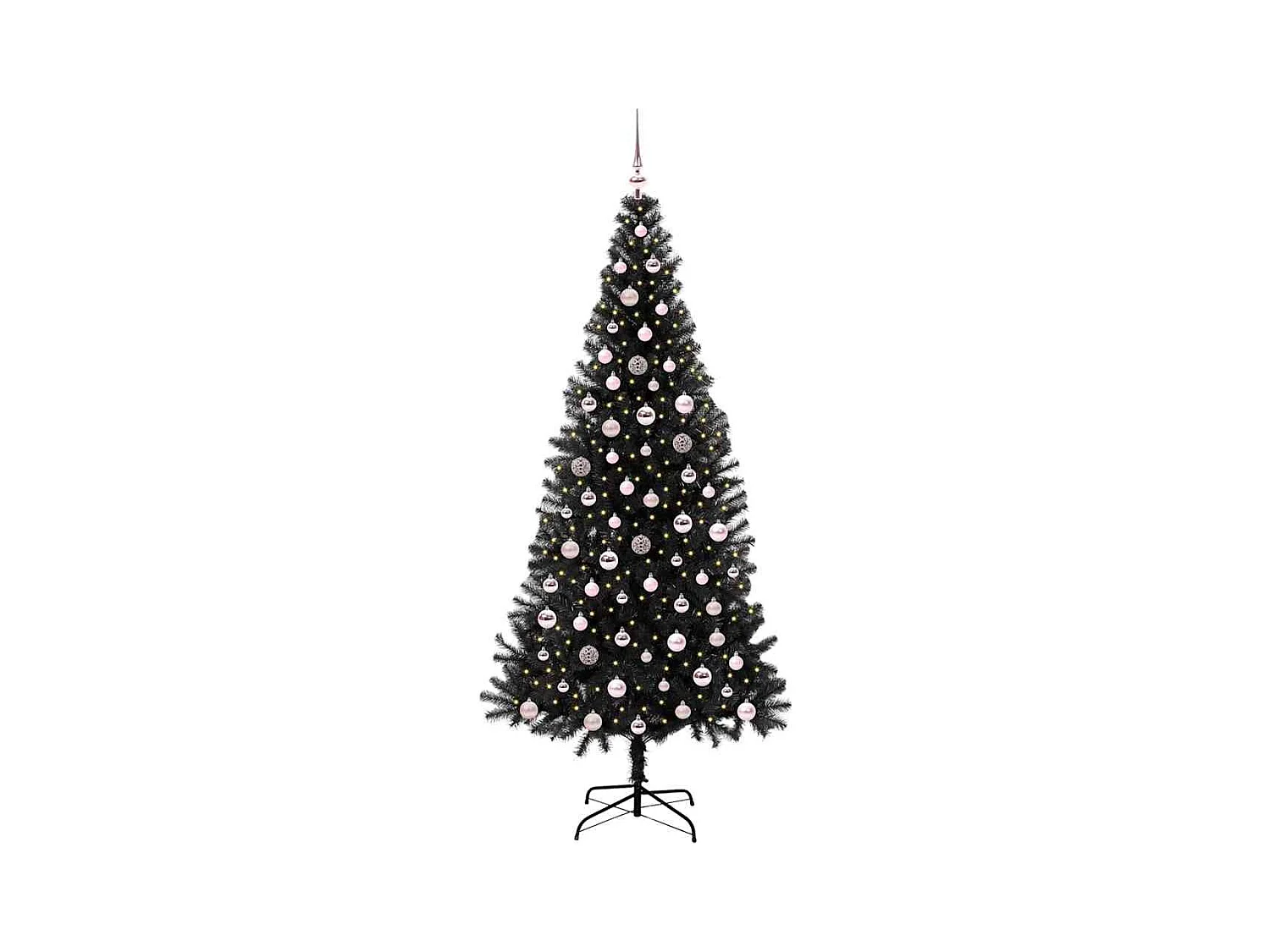 Sapin de Noël avec 300 LED avec support Noir 240 cm PVC