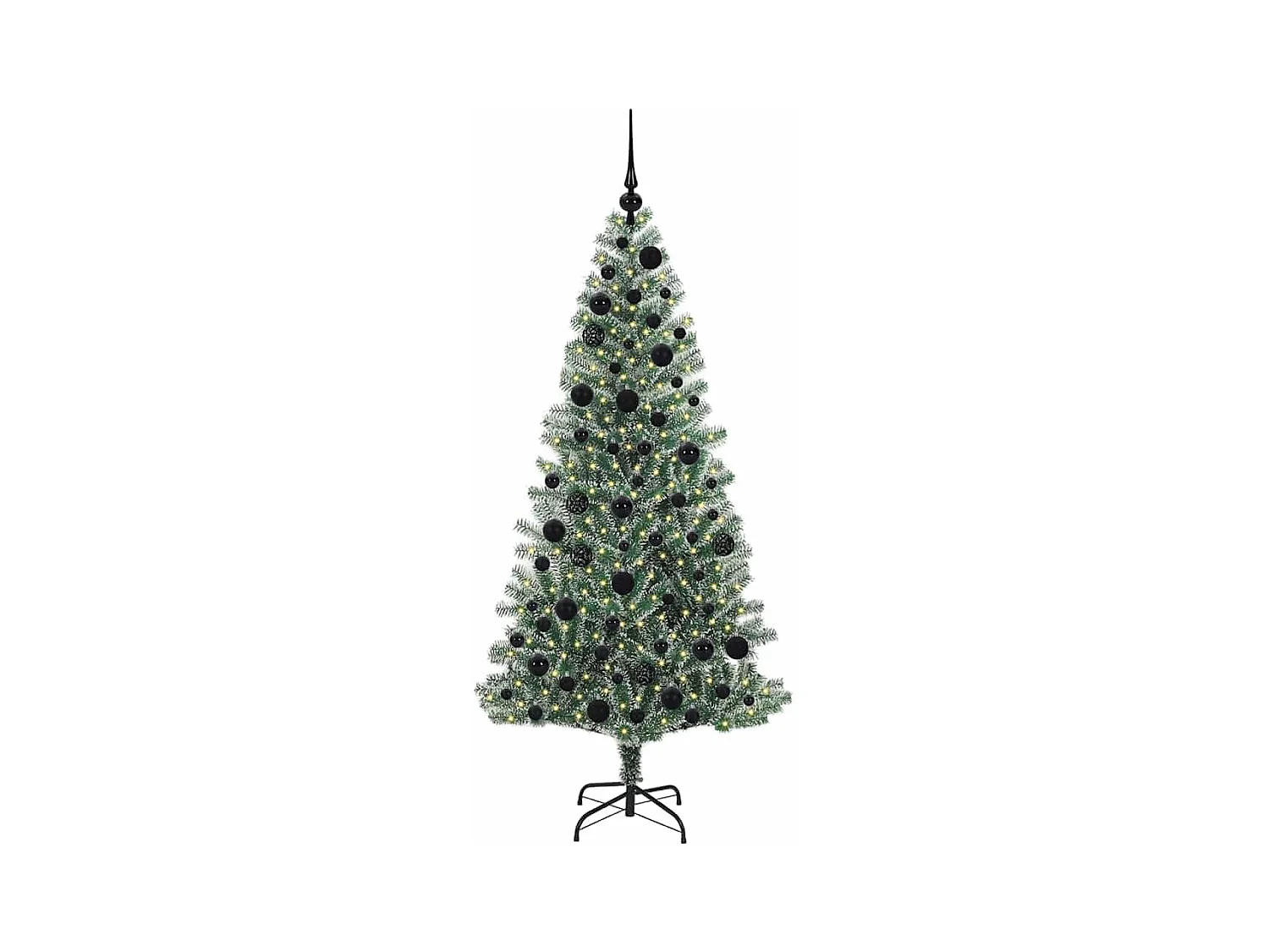 Árbol de Navidad Artificial Nevado con Luz LED Verde y 180 cm