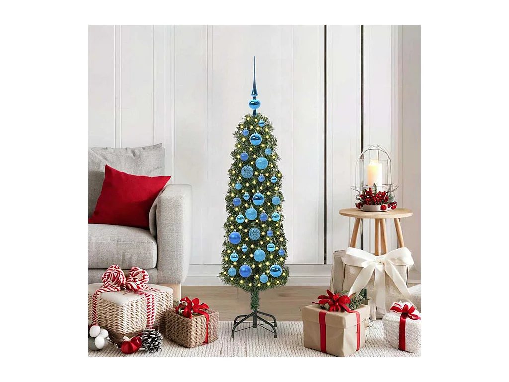 Árbol de Navidad artificial Verde 120 cm PVC, Acero y Plástico