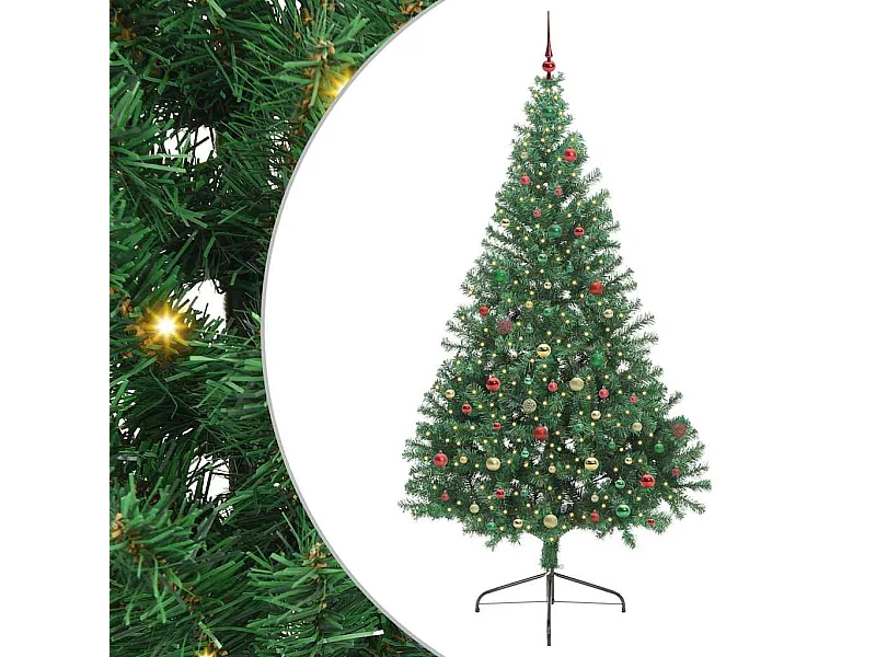 Sapin de Noël artificiel pré-éclairé Vert 240 cm PVC
