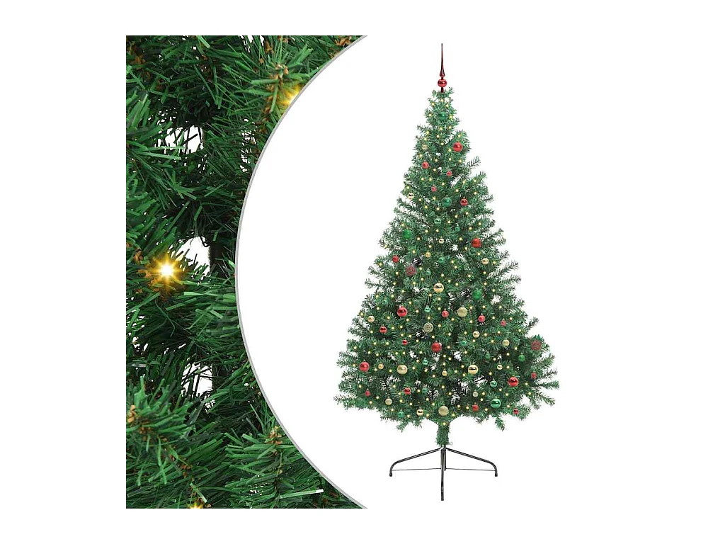 Sapin de Noël artificiel pré-éclairé Vert 240 cm PVC