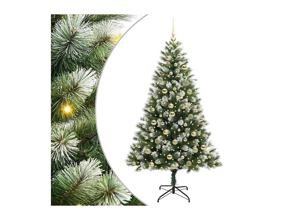 Kunstmatige scharnierende Kerstboom met gevlochten sneeuw