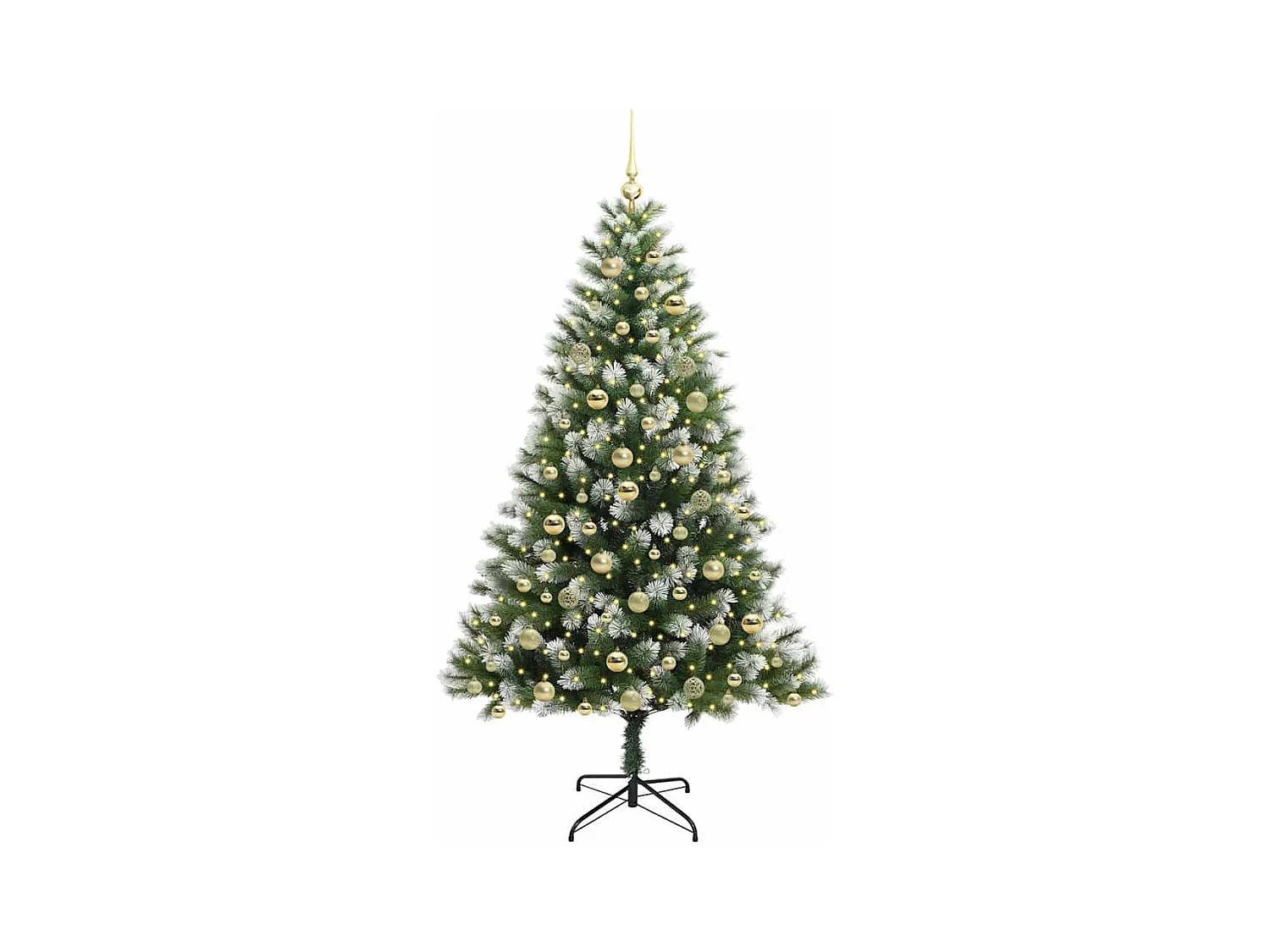 Kunstmatige scharnierende Kerstboom met gevlochten sneeuw