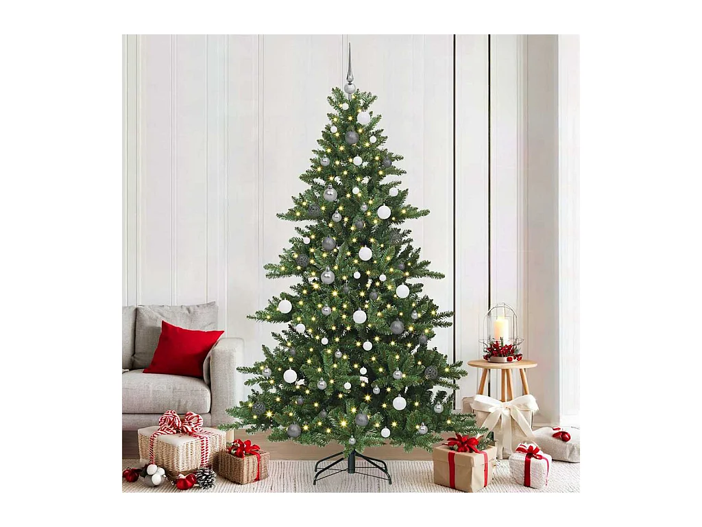 Kunstmatige Hinged Kerstboom met 300 LED 210 cm PVC