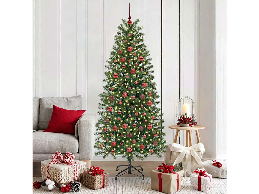 Kunstkerstboom met 300 LED met standaard Groen 180 cm PE en PVC