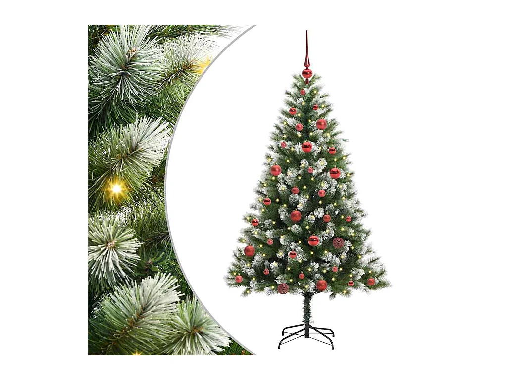 Kunstmatige scharnierende Kerstboom met gevlochten sneeuw