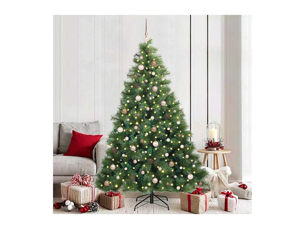 Árbol de Navidad artificial con 300 LED Verde 210 cm PE y PVC