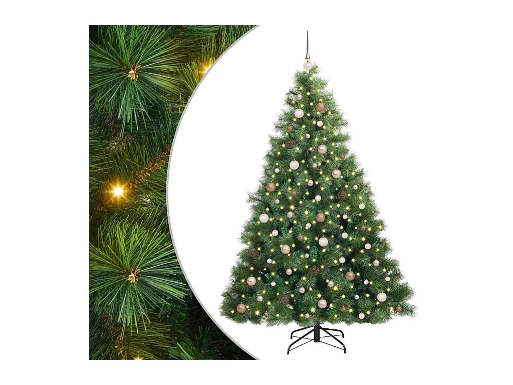 Árbol de Navidad artificial con 300 LED Verde 210 cm PE y PVC