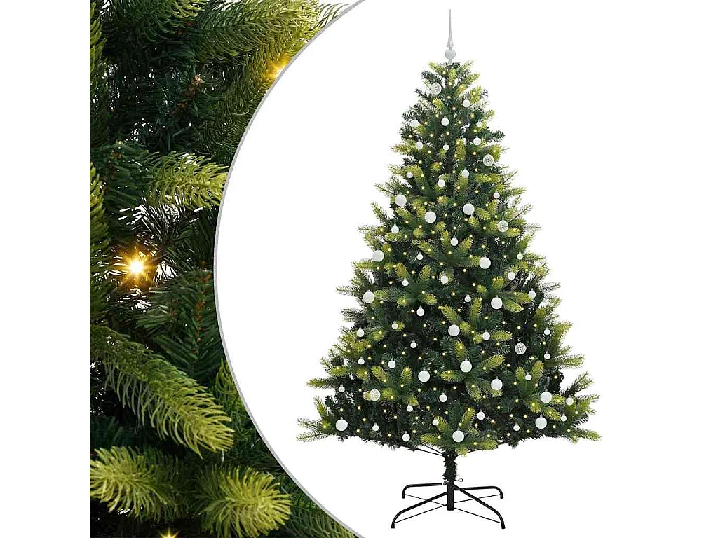 Árvore de Natal Artificial Articulada 300 LEDs Verde 240 cm