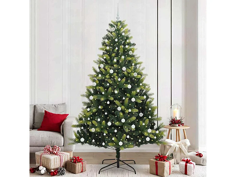 Árvore de Natal Artificial Articulada 300 LEDs Verde 240 cm