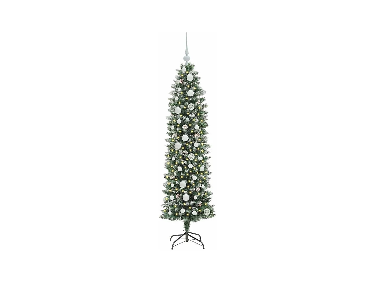 Árbol Navideño Artificial Delgado con 150 LED verde y 150 cm