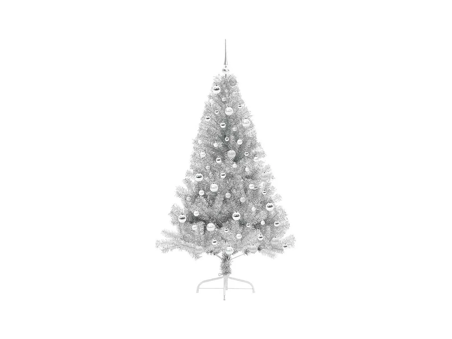 Sapin de Noël artificiel pré-éclairé Argent 180 cm PET