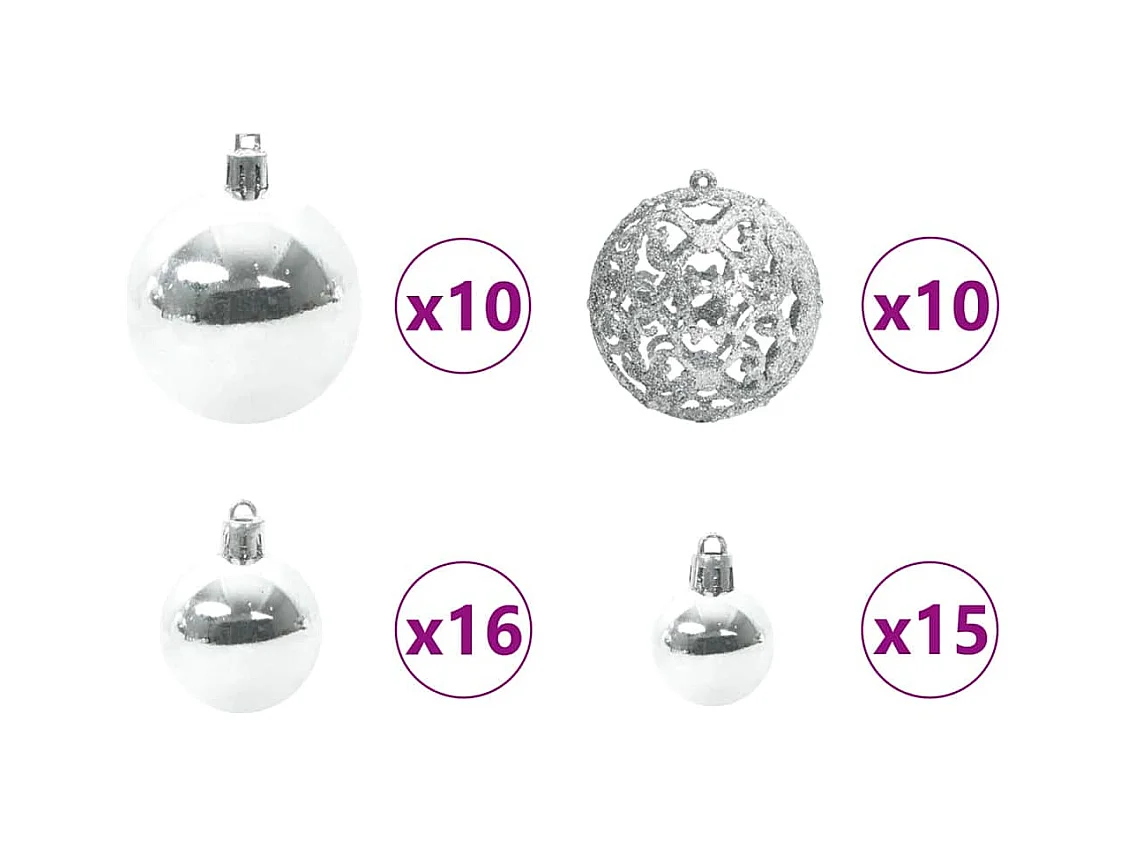 Sapin de Noël artificiel pré-éclairé Argent 180 cm PET