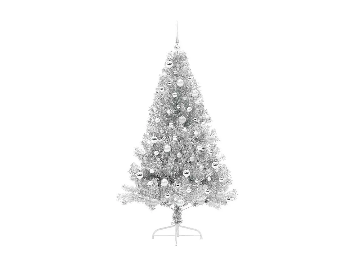 Sapin de Noël artificiel pré-éclairé Argent 180 cm PET