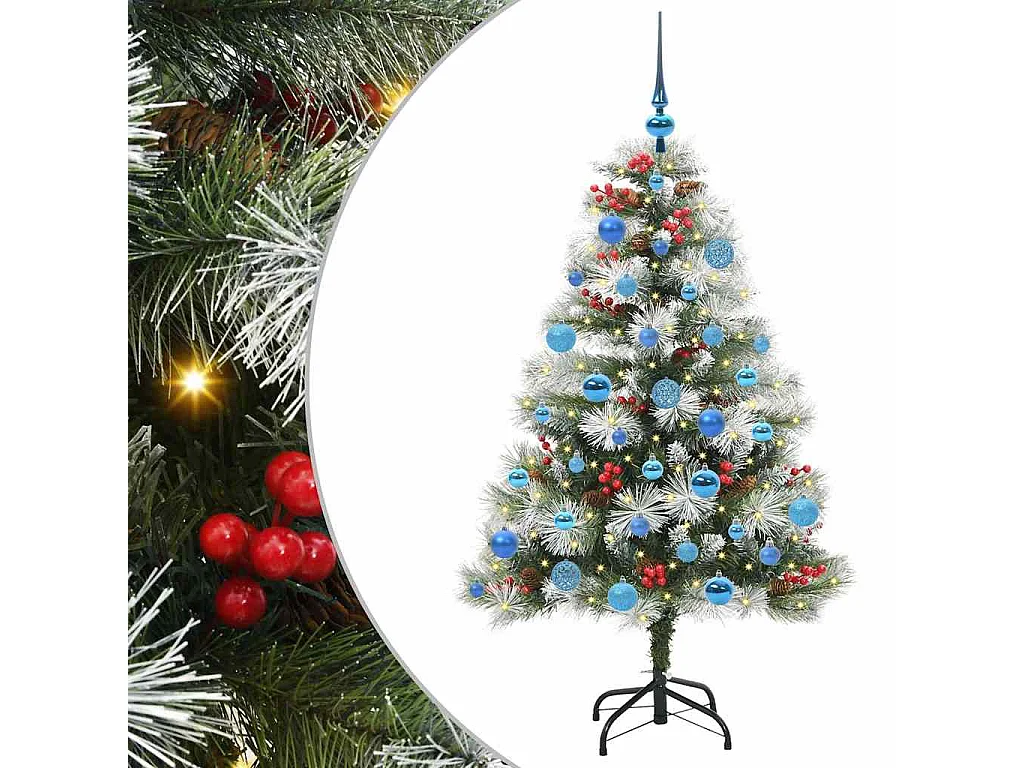 Sapin de Noël artificiel Vert et blanc 150 cm