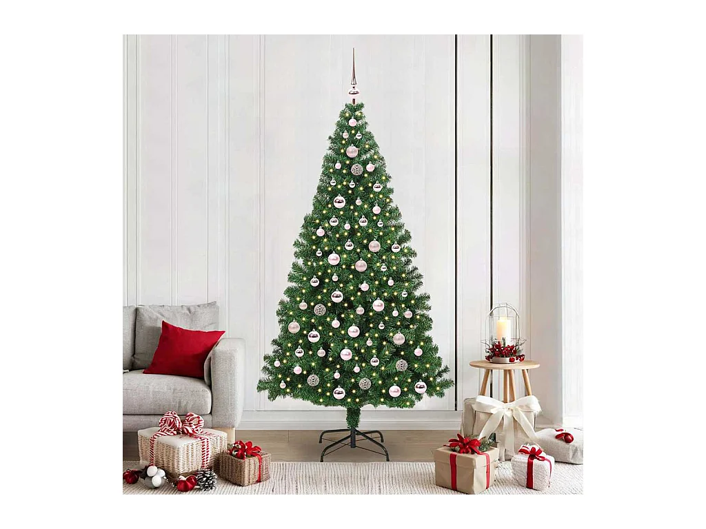 Árvore de Natal Artificial Verde 210 cm PVC, Aço e Plástico
