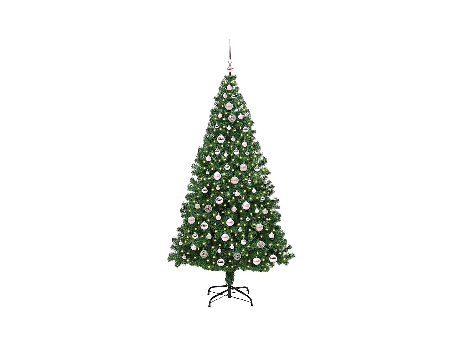 Árvore de Natal Artificial Verde 210 cm PVC, Aço e Plástico