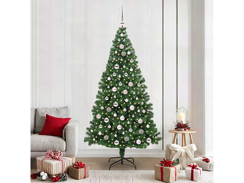 Sapin de Noël artificiel Vert 210 cm PVC, Acier et Plastique