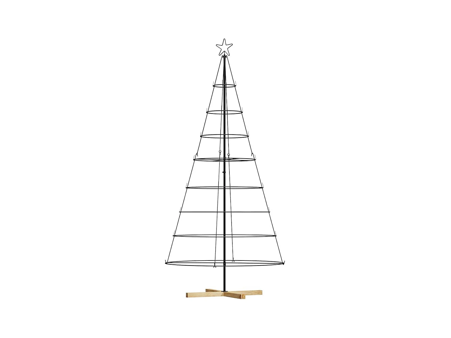 Árvore de Cone de Natal com suporte Preto 210 cm Aço