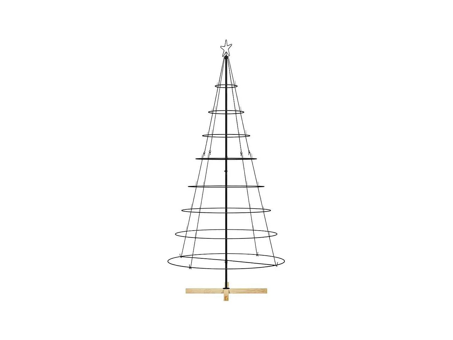 Árvore de Cone de Natal com suporte Preto 210 cm Aço