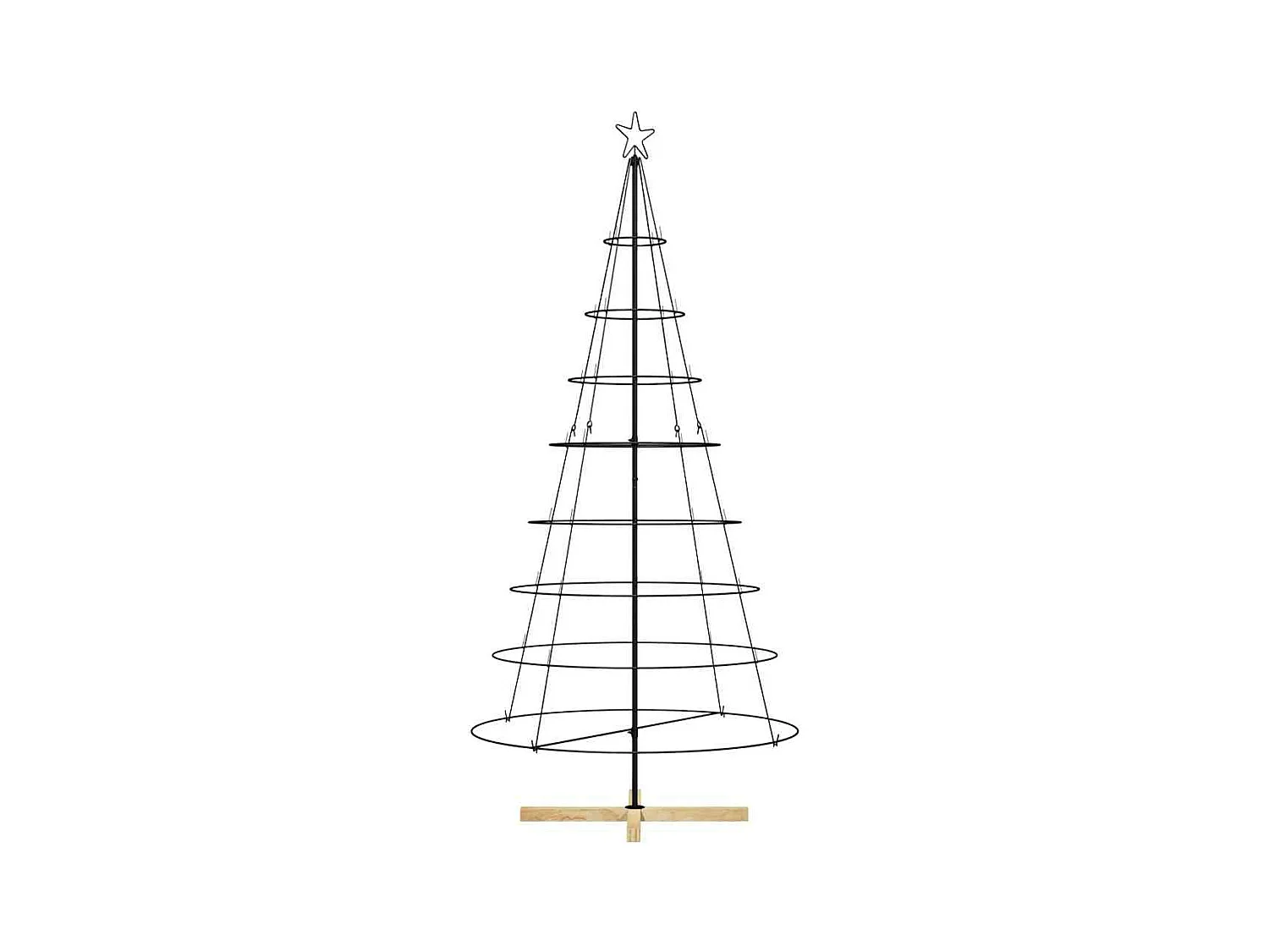 Árvore de Cone de Natal com suporte Preto 210 cm Aço