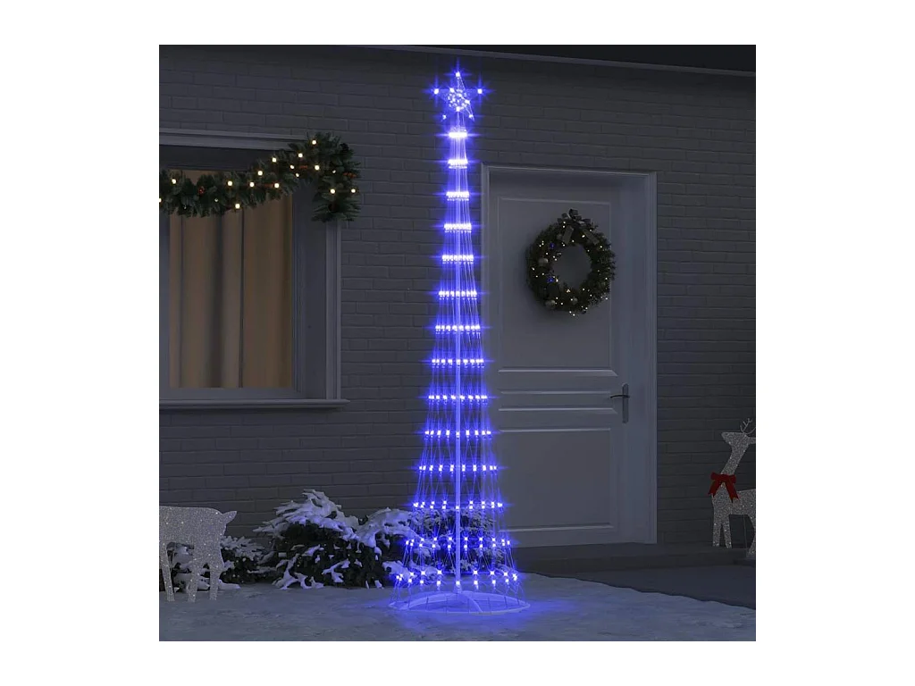 Árbol de Navidad LED con 290 LED Azul 70 x 70 x 250 cm Metal