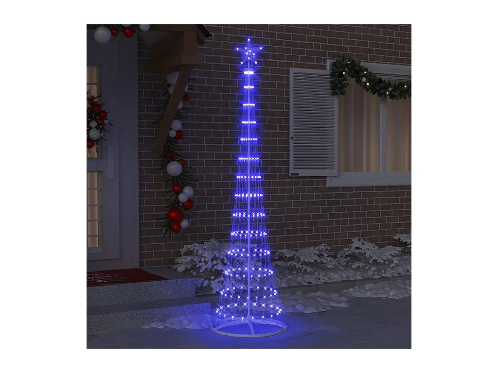 Árbol de Navidad LED con 290 LED Azul 70 x 70 x 250 cm Metal
