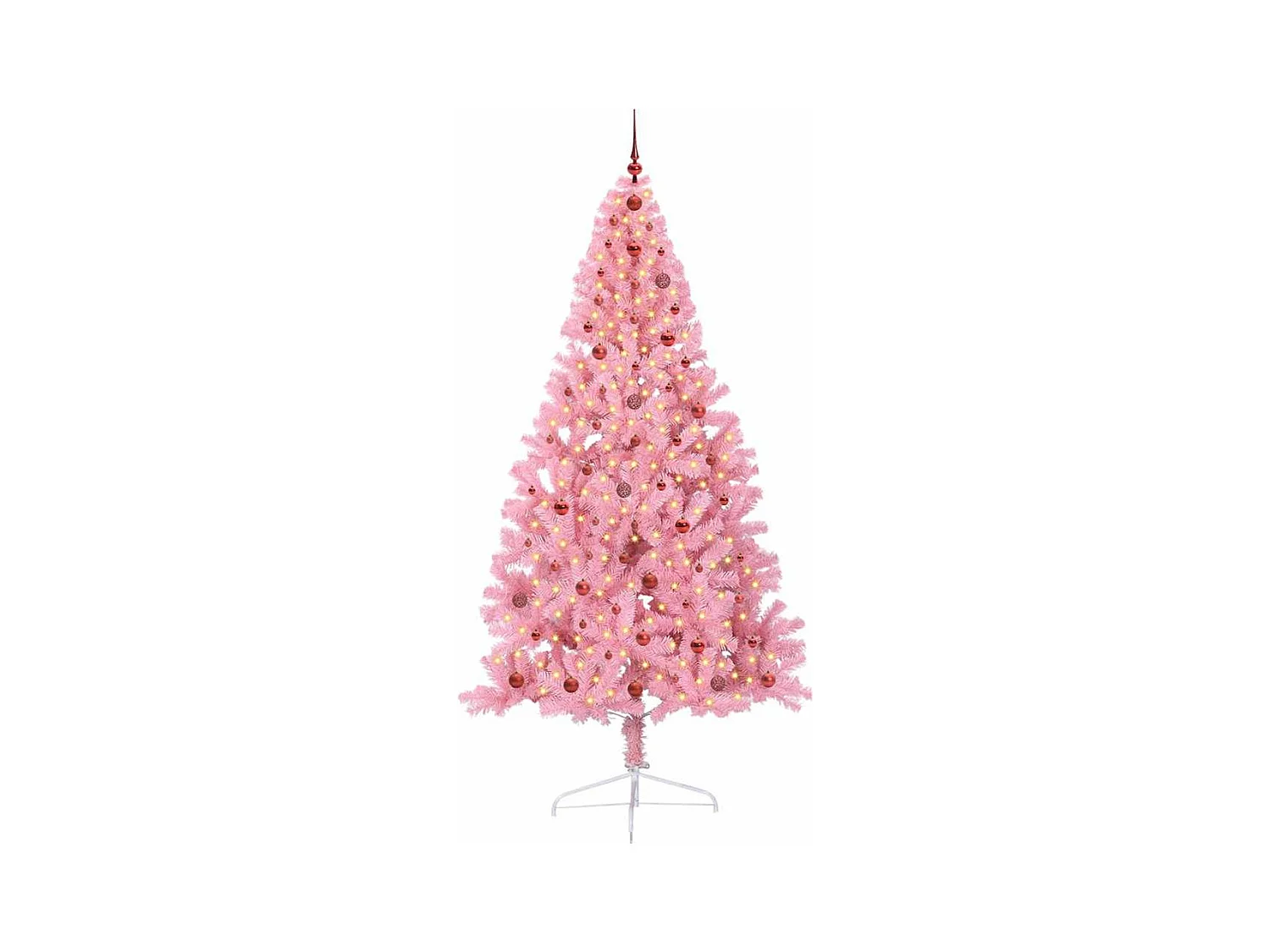 Sapin de Noël artificiel pré-éclairé Rose 240 cm PVC