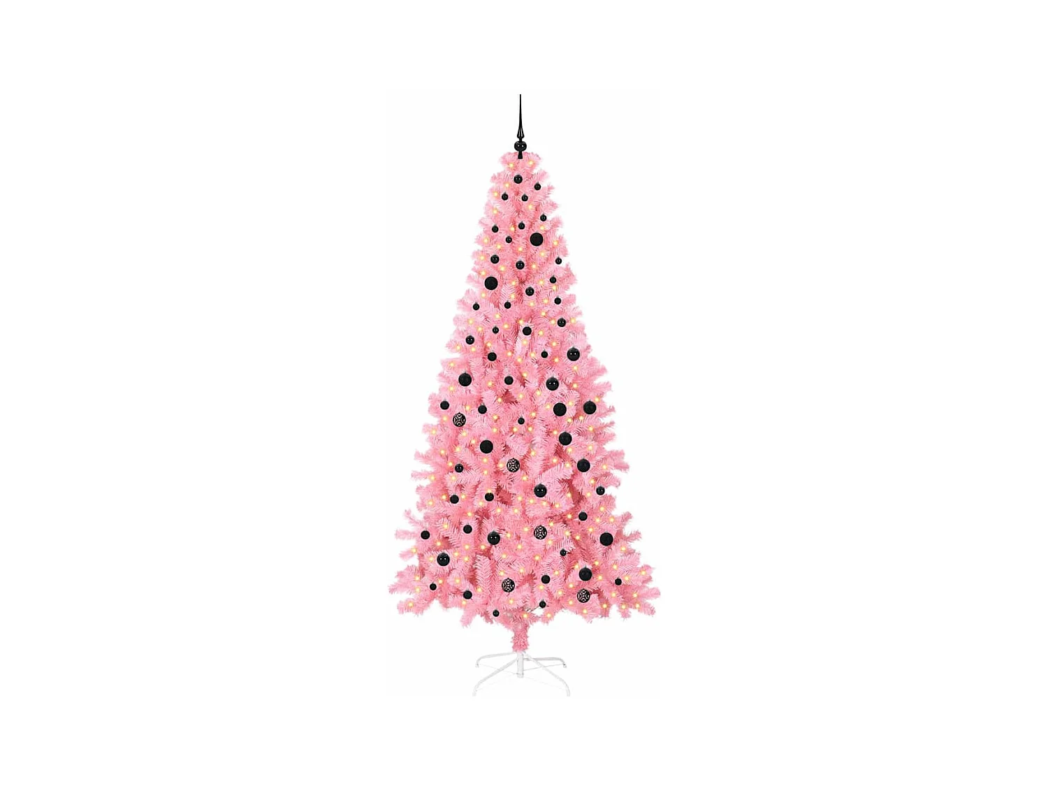 Sapin de Noël avec 300 LED avec support Rose 240 cm PVC