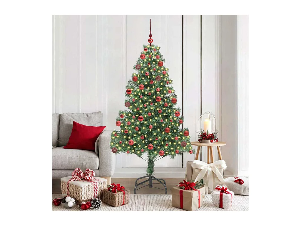 Árbol de Navidad con 300 LED con soporte Verde 180 cm PVC