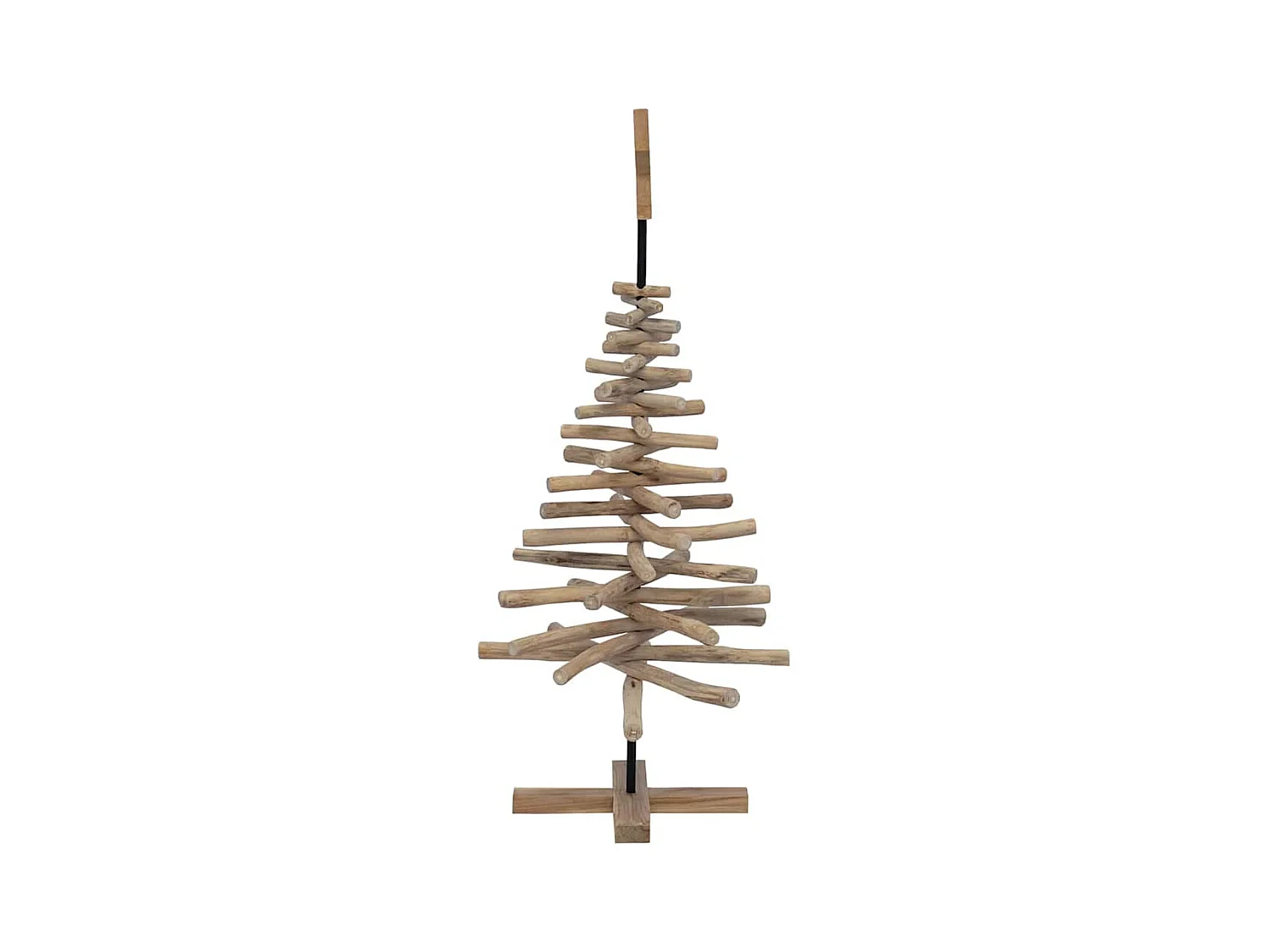 Sapin de Noël avec support Marron 120 cm Bois de teck solide
