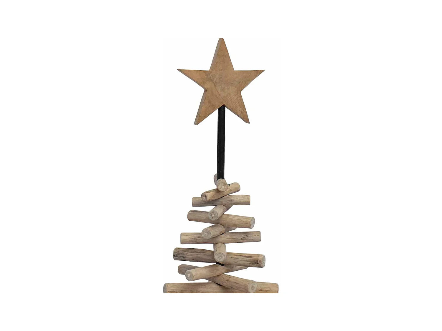 Sapin de Noël avec support Marron 120 cm Bois de teck solide