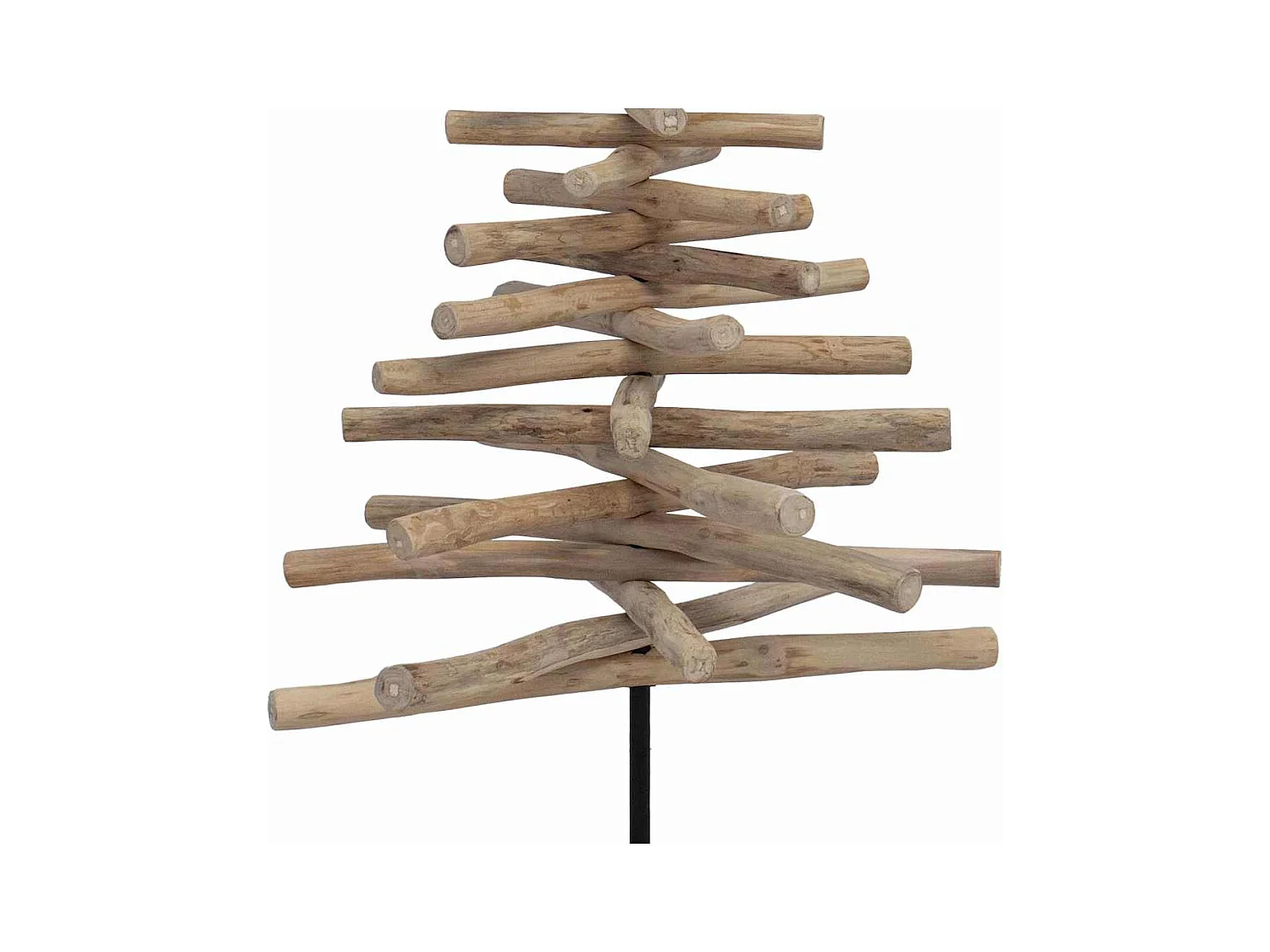 Sapin de Noël avec support Marron 120 cm Bois de teck solide
