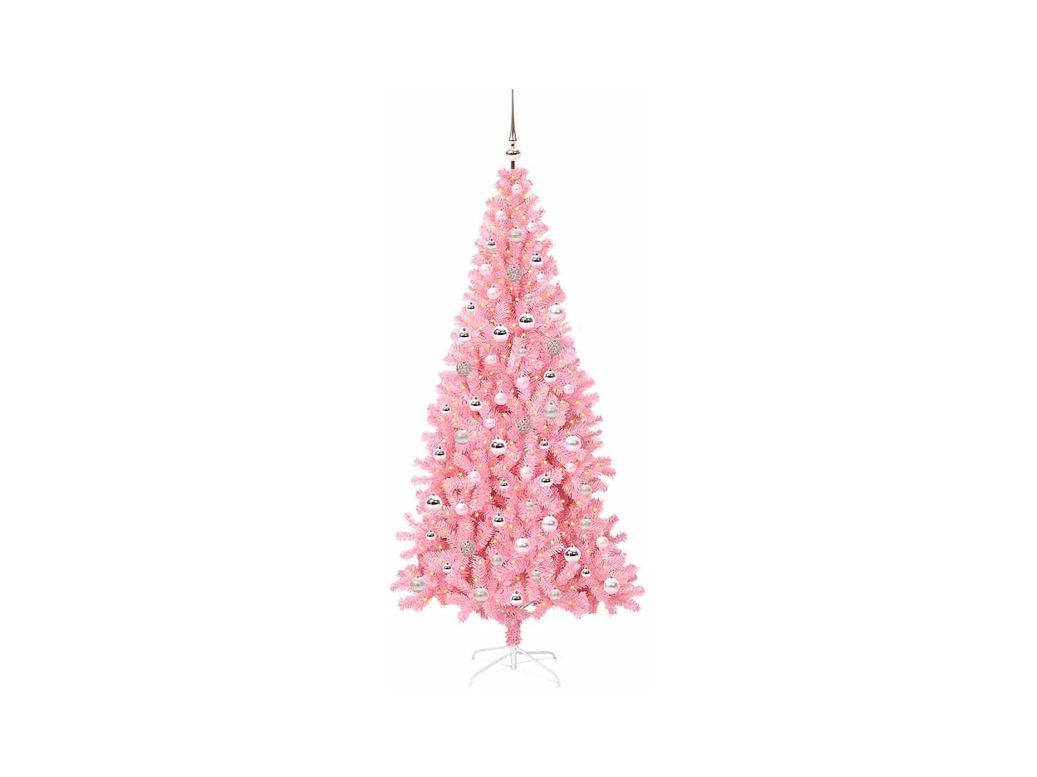 Sapin de Noël avec 300 LED avec support Rose 240 cm PVC