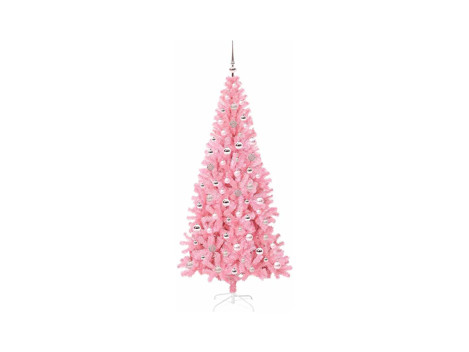 Sapin de Noël avec 300 LED avec support Rose 240 cm PVC