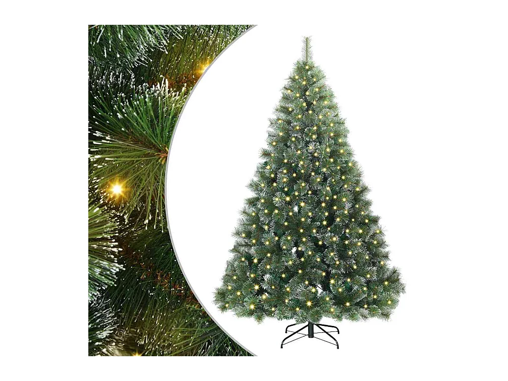 Kunstkerstboom met 300 LED met standaard Groen 210 cm PE en PVC