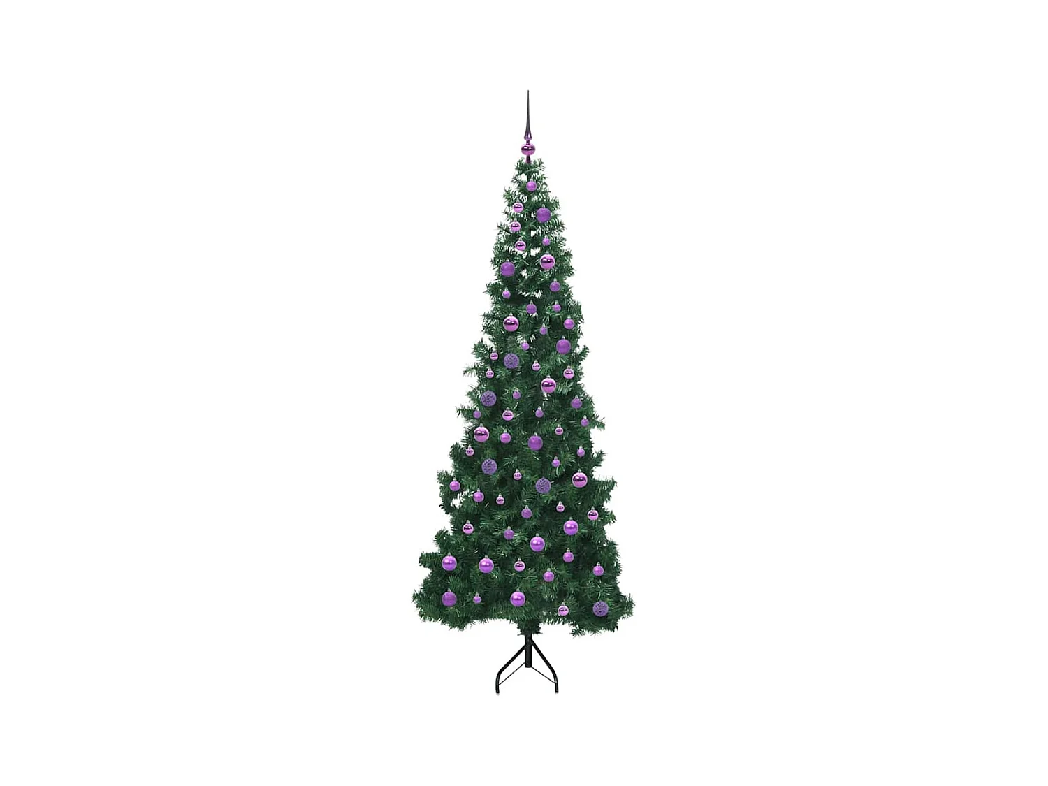 Arbre de Noël artificiel d'angle Vert 210 cm PVC et métal