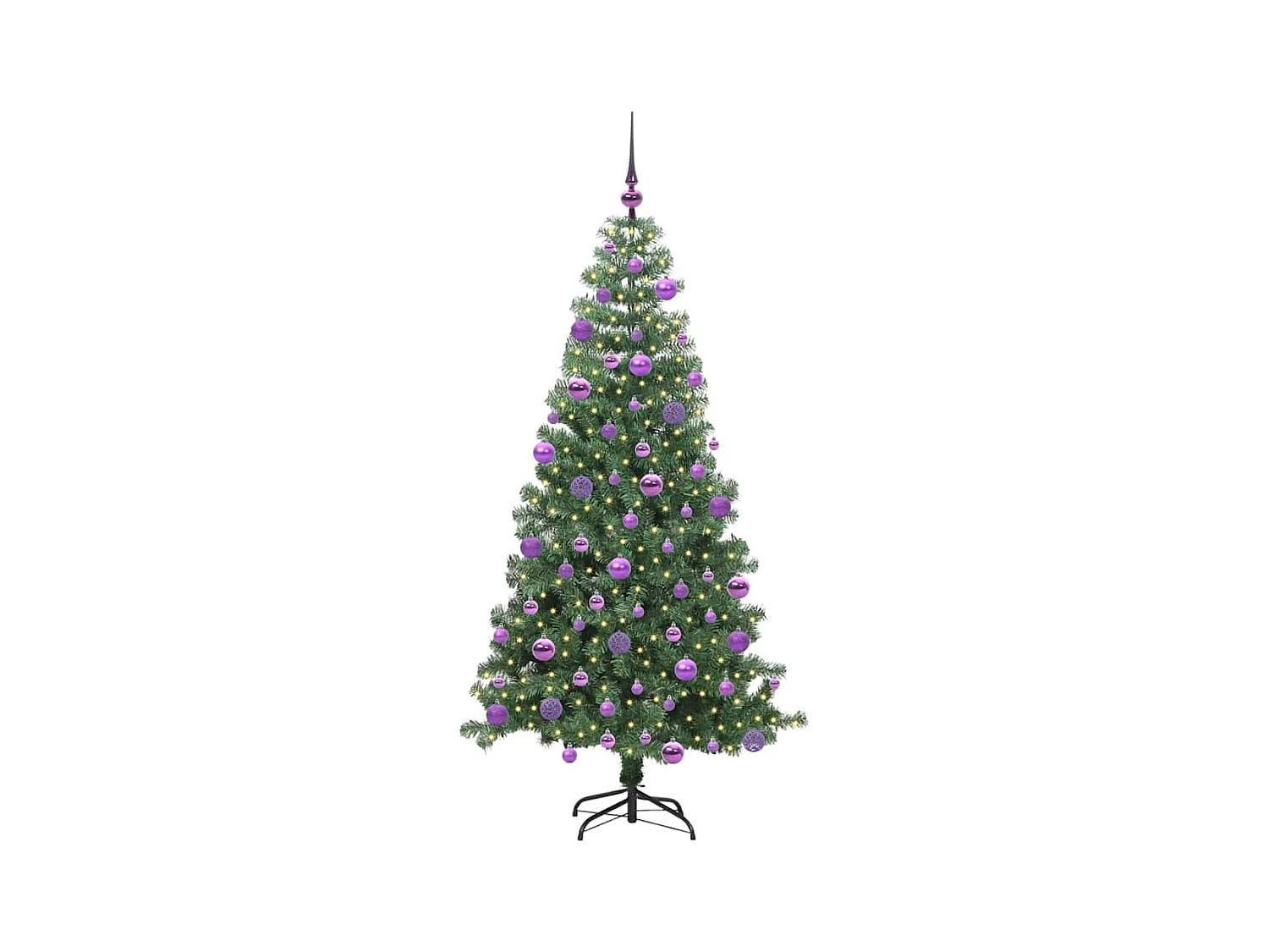 Sapin de Noël avec 300 LED avec support Vert 240 cm PVC