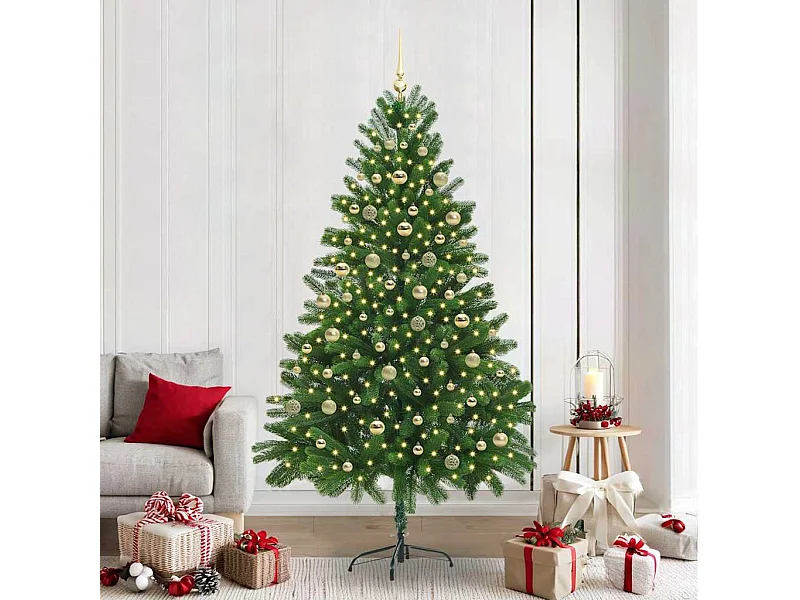Árbol de Navidad artificial Verde 210 cm PVC y Acero y Plástico