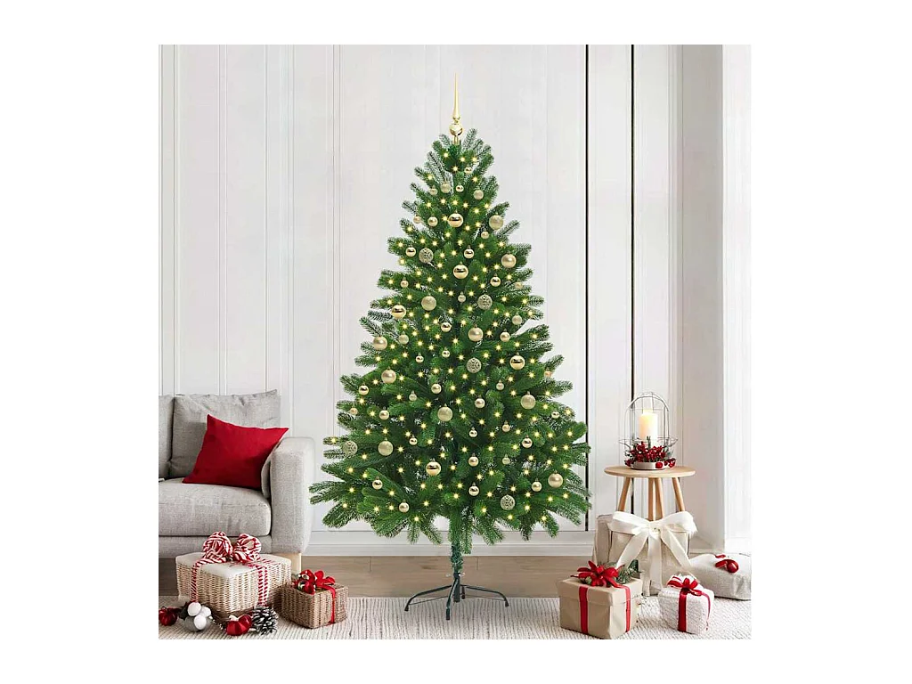 Árbol de Navidad artificial Verde 210 cm PVC y Acero y Plástico