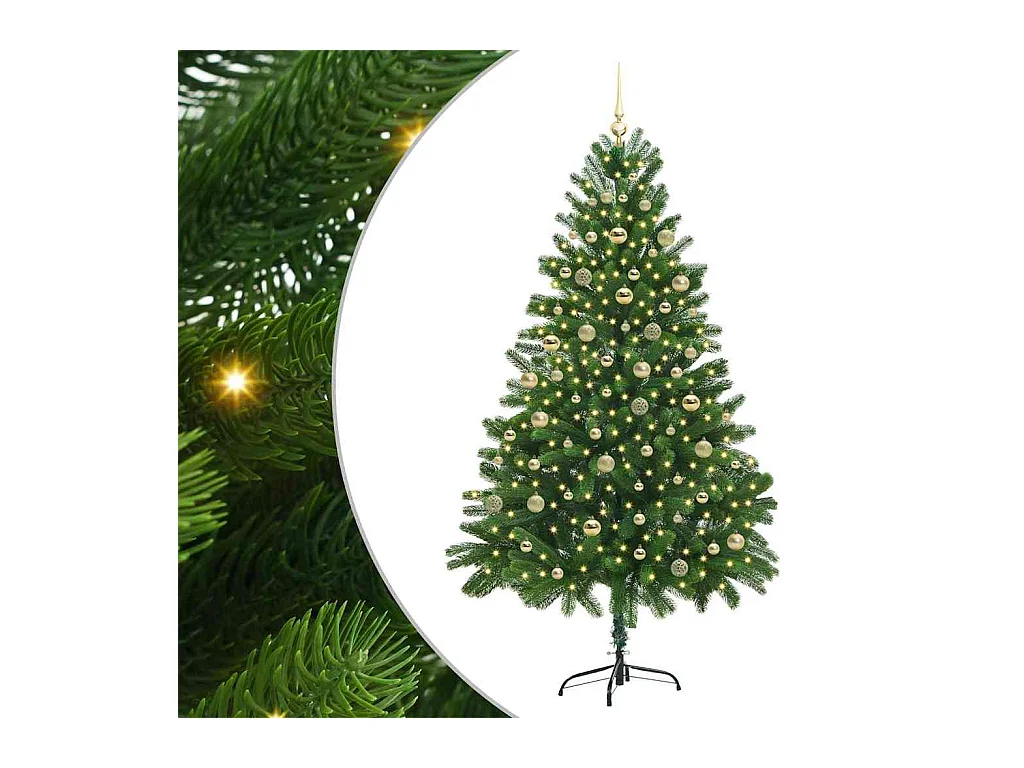 Árbol de Navidad artificial Verde 210 cm PVC y Acero y Plástico