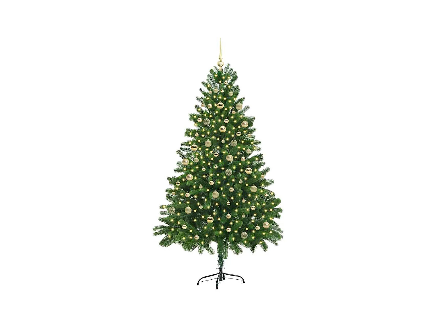 Árbol de Navidad artificial Verde 210 cm PVC y Acero y Plástico